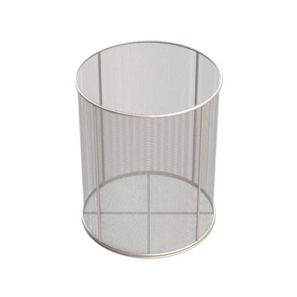 Anysizebasket Round Wire Mesh Basket: 10Dia. x 12H, 304 SS, 3/16 Rod Frame, No Handles, Mesh: 8 x .047 TMT-100RND120-N08S - main